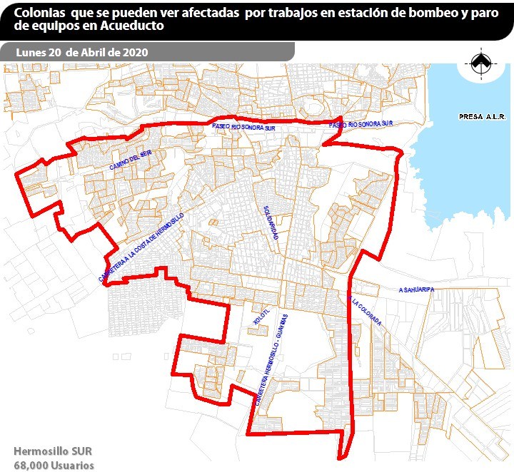 mapa de las colonias del sur